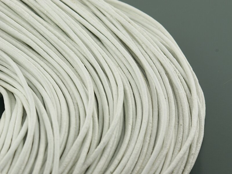2 m echtes Lederband in weiß, 2 mm