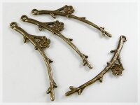 8 Zweige mit Blüte in vintage Bronze