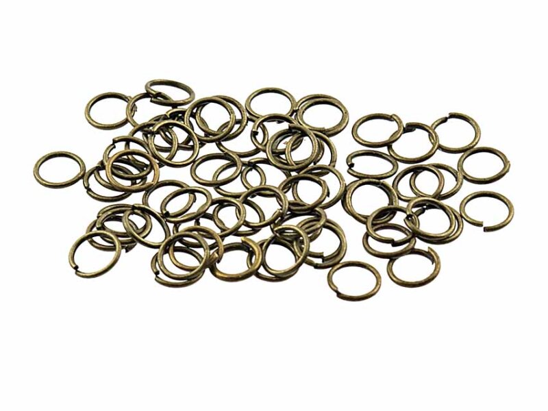 100 runde Biegeringe in antik Bronze 6 x 0,7mm