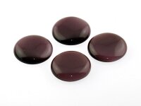 4 Cabochons Cateye Glas in violett, 18 mm