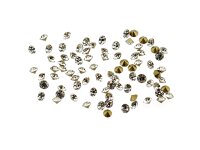 100 Strasssteine in silber, 2 mm