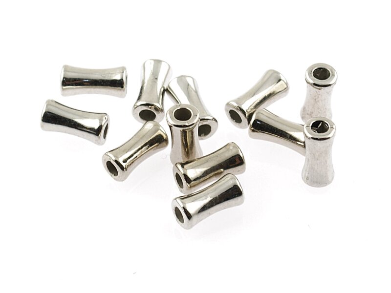 10 Zwischenperlen aus acryl in silber platiniert