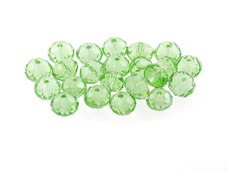 20 Glasschliffperlen in lichtgrün, 8 mm
