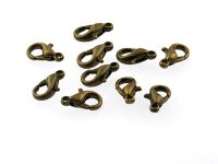 12 Karabiner in antik Bronze, 10 mm