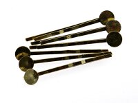 10 Haarklemmen mit Klebepad in antik Bronze, 47 mm