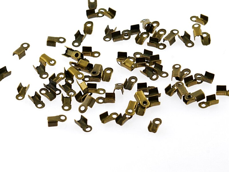 100 kleine Endkappen in antik Bronze, 6 mm