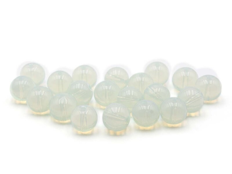 Perlen aus weißem Opalite 10 mm 20 Stück