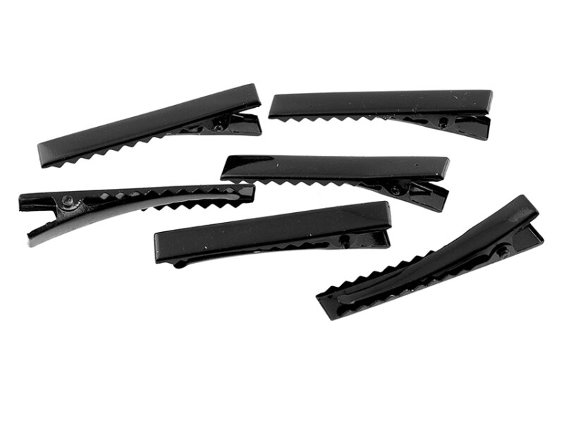 10 Haarclips in schwarz lackiert, 45 mm