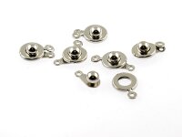 6 Verschlüsse silberfarben platiniert, Klippverschluss