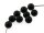 6 Achatperlen 10 mm schwarz gefrostet
