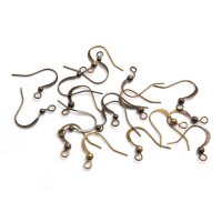30 Ohrhaken in antik Bronze, 15 mm