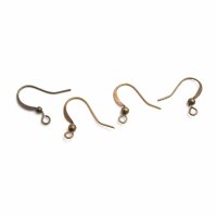 30 Ohrhaken in antik Bronze, 15 mm