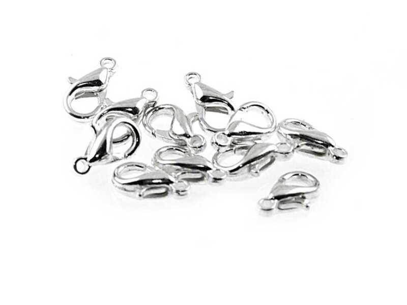 10 Karabinerverschlüsse in silberfarben, 10 mm