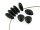 20 Acrylperlen in Glasschliffoptik als Tropfen in schwarz, 17 mm