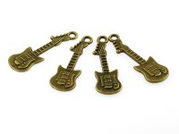 6 Anhänger als Gitarre in antik Bronze