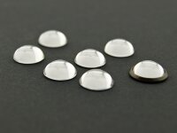 10 hohe Glascabochon farblos, 12 mm