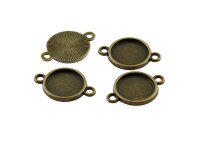 10 Fassungen als Verbinder für 12 mm Cabochons in...