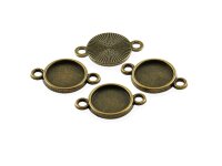 10 Fassungen als Verbinder für 10 mm Cabochons in...