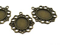 4 Fassung in antik Bronze, 23 x 17 mm