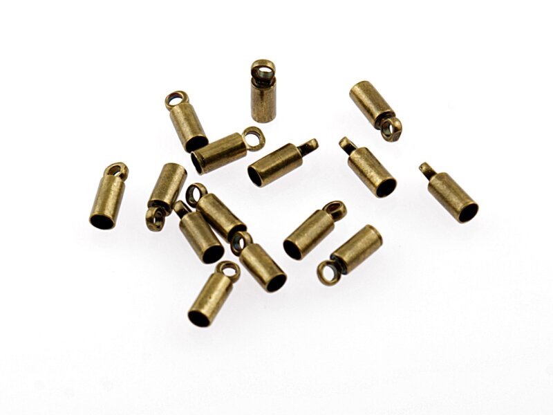 20 Endkappen für 2,3mm Bänder in antik Bronze