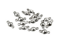 30 Verbinder in Verschlussoptik in antik silberfarben