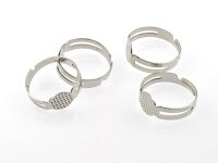 10 Ringrohlinge in silber platiniert mit Klebepad