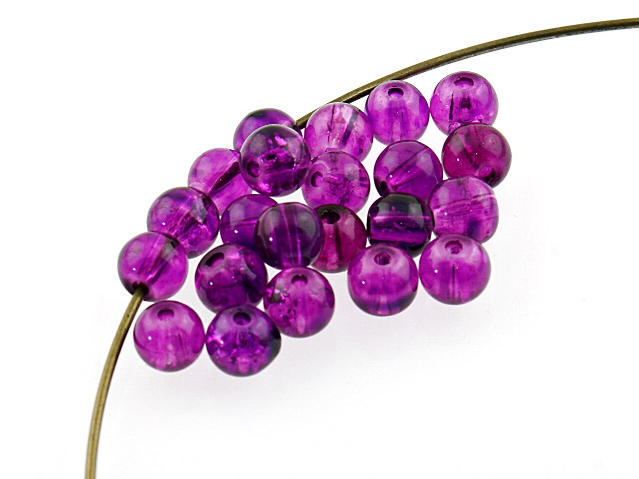 40 Crackle Glasperlen in lila, 6 mm online kaufen! | Vintageparts.eu