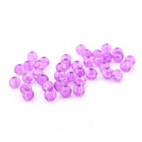 Glasperlen Crackle Lila 6mm 40 Stück Schmuckperlen...