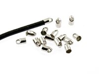 20 Endkappen in silberfarben platiniert für 3 mm...
