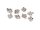 20 Herzen "Made with love" in antik silberfarben