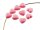 20 Acrylperlen als Herz in rosa, 11 mm