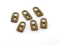 10 Anhänger als Schloss in vintage Bronze