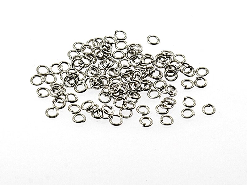 200 Binderinge in silber platiniert, 3 mm