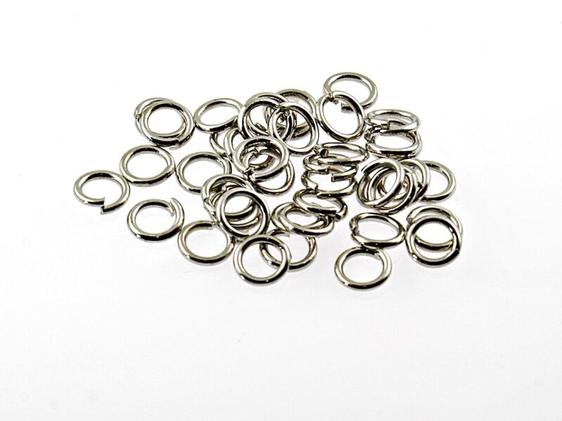 50 Binderinge in platinfarben, 6 mm