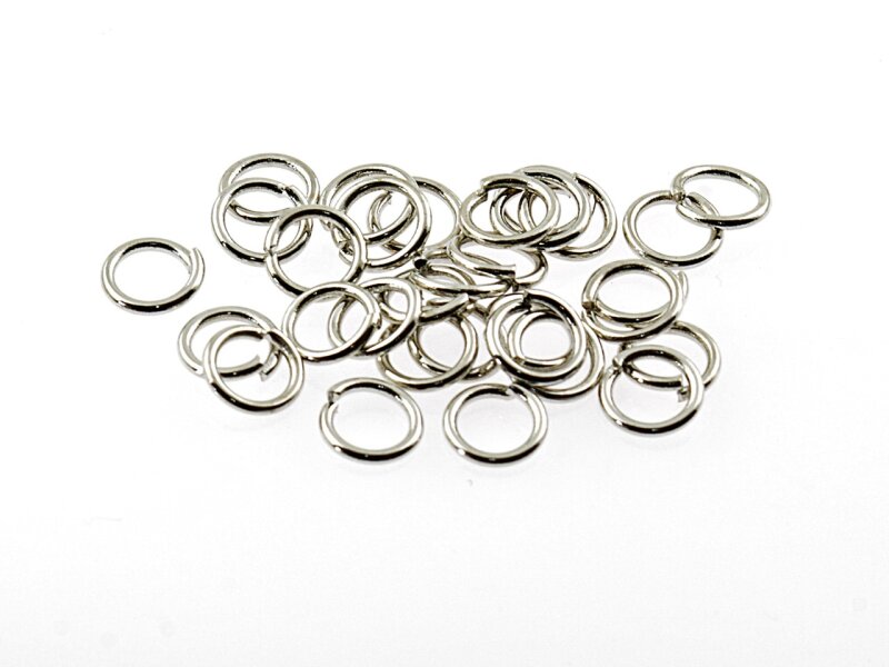 50 Binderinge in platinfarben, 7 mm