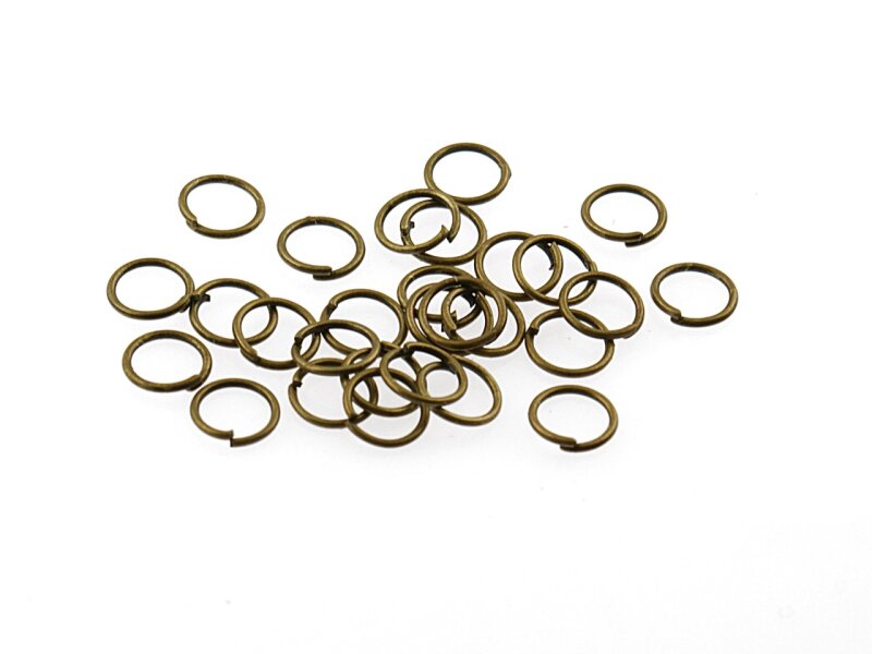 100 Biegeringe in antik Bronze, 7 mm