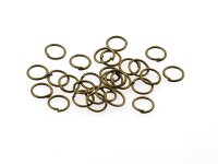 100 Biegeringe in antik Bronze, 7 mm