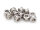 10 röhrenförmige Metallperlen in silberfarben platiniert, 6 mm