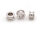 10 röhrenförmige Metallperlen in silberfarben platiniert, 6 mm