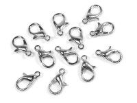12 Karabinerverschlüsse in silberfarben platiniert,...
