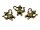 4 kleine Teekannen in 3D als Anhänger in antik Bronze