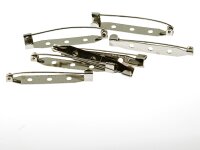 10 Broschennadeln in silber platiniert, 40 mm