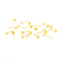 20 Ohrstecker in goldfarben mit 4mm Klebepad