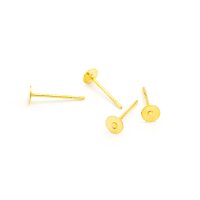 20 Ohrstecker in goldfarben mit 4mm Klebepad