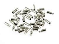 20 Endkappen in Platinfarben für 2,4 mm Bänder