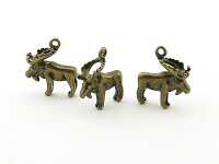 3 Elche als Anhänger in antik Bronze