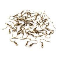Rund 50 Ohrhaken in antik bronzefarbenem Finish als loser...