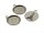 4 Fassungen rückseitig mit einem Eiffelturm in 3D geprägt in antik silberfarben für 18 mm Cabochons