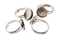 4 Ringrohlinge in silberfarben platiniert für 12 mm...