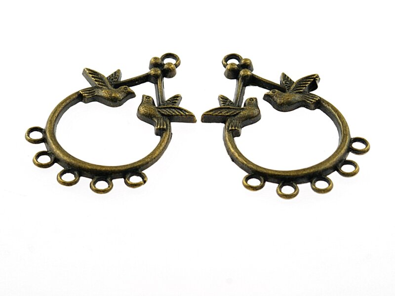 4 Verteiler mit Tauben in antik Bronze